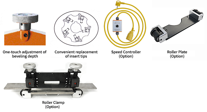 Portable plate beveling machine